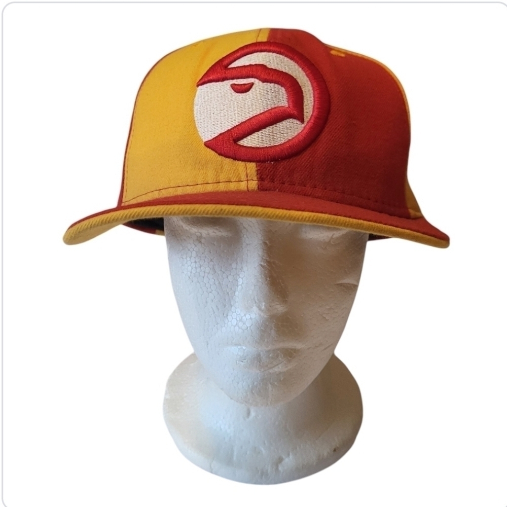 New Era Atlanta Hawks 59Fifty Fitted Hat 7 3/8 Red Yellow Cap